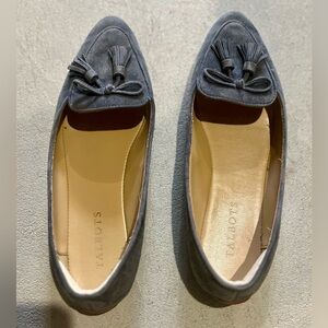 Talbots Francesca Gray Suede Tassel Tie Driving Moccasins